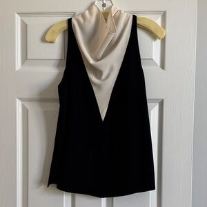 A.L.C. Black and Cream Sleeveless Top